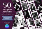 Monochrome Instagram Templates mit minimalistischer Typografie für Fashion- und Luxusmarken.
